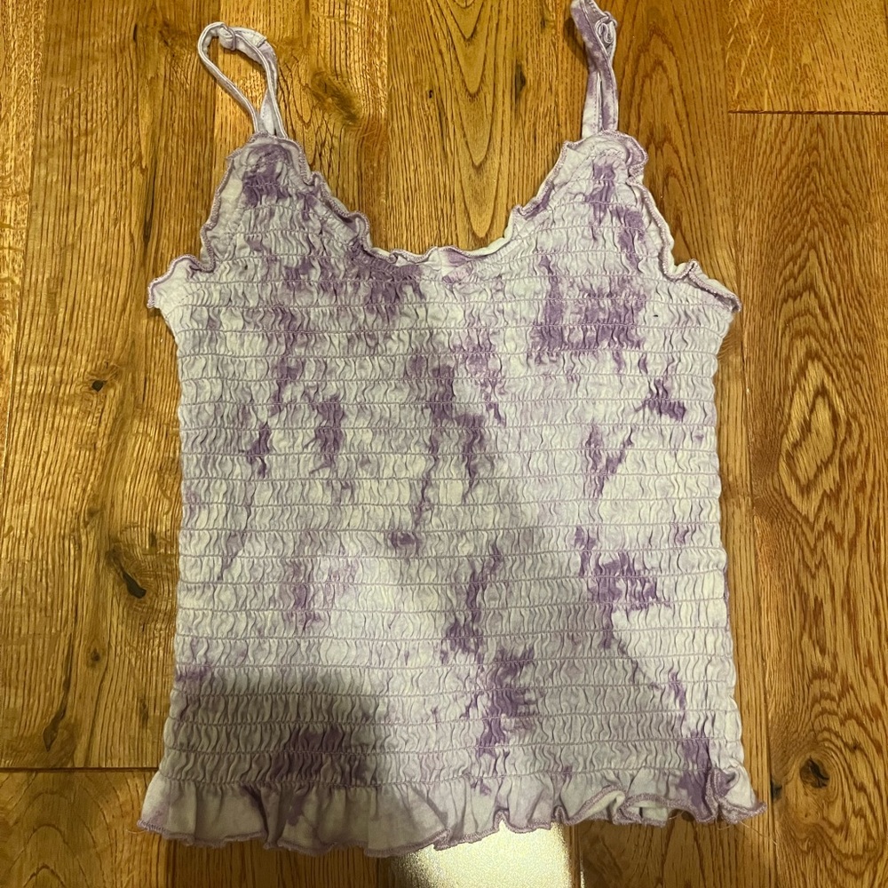 SO purple tie-dye cropped top